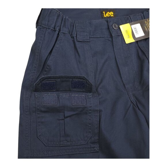 Lee Mens River Navy Cargo Shorts Size 29 100% Cotton LIghtweight - Picture 3 of 12